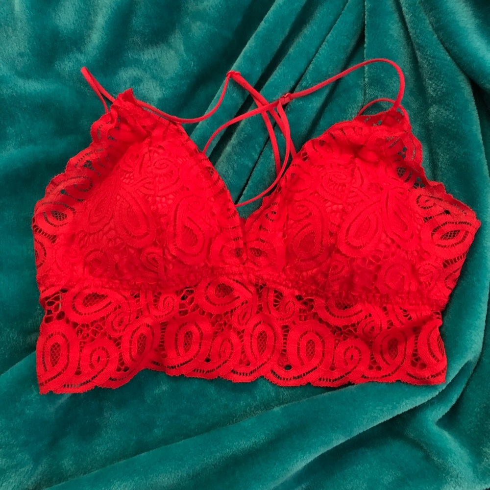 red victoria secret bralette